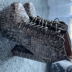 Snakeskin Platform Booties